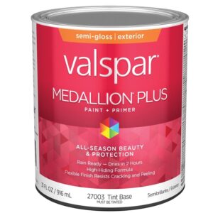 Valspar Medallion Plus Exterior Paint Tint Base Semi Gloss 1 qt