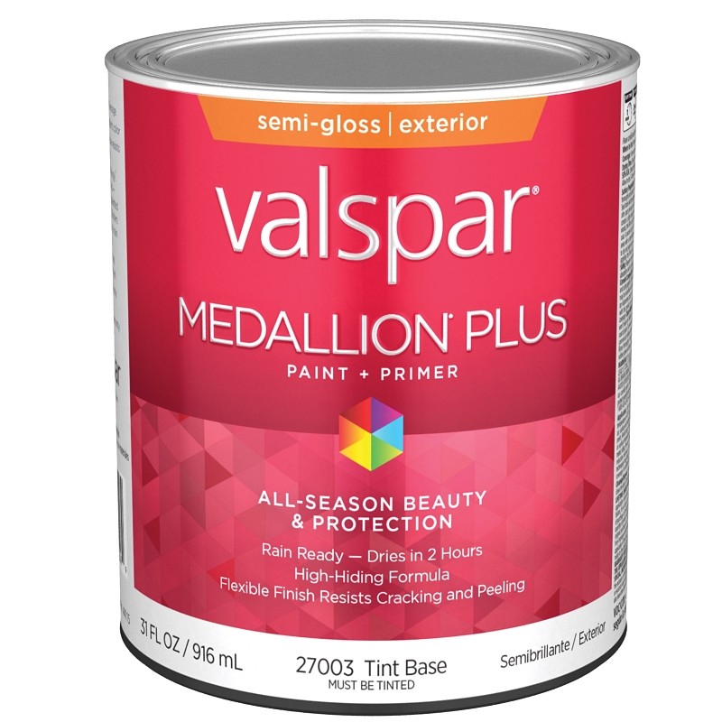 Valspar Medallion Plus Exterior Paint Tint Base Semi Gloss 1 qt