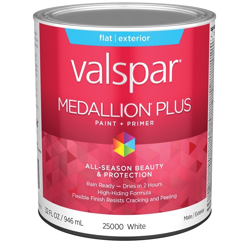 Valspar Medallion Plus Exterior Paint White Base Flat 1 gal