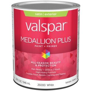 Valspar Medallion Plus Exterior Paint White Base Satin 1 qt