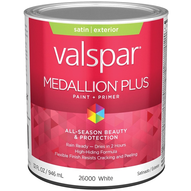 Valspar Medallion Plus Exterior Paint White Base Satin 1 qt
