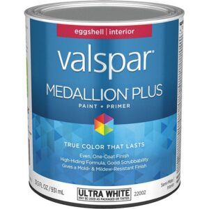 Valspar Medallion Plus Paint & Primer Interior Eggshell Ultra White 1 qt