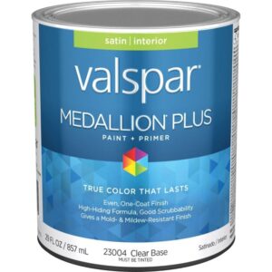 Valspar Medallion Plus Paint & Primer Interior Satin Clear Base 1 qt