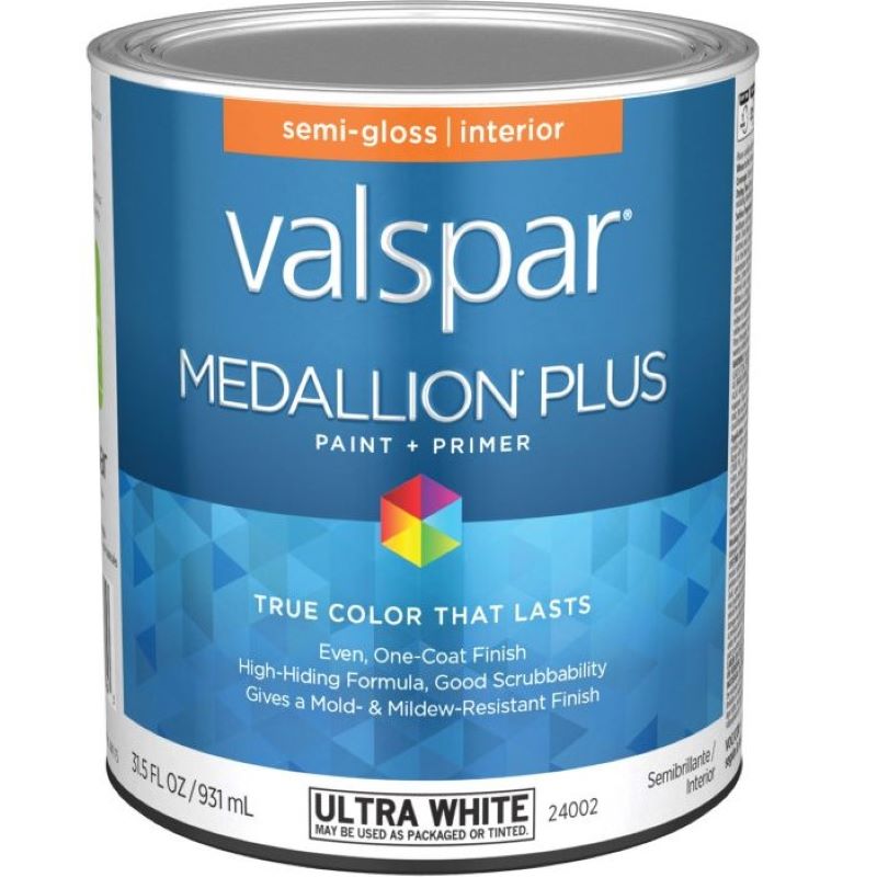 Valspar Medallion Plus Paint & Primer Interior Semi Gloss Ultra White 1 qt