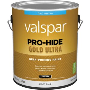Valspar Pro Hide Gold Ultra Self Priming Paint Zero VOC Flat Black 1 gal