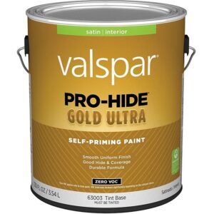 Valspar Pro Hide Gold Ultra Self Priming Paint Zero VOC Satin Tint Base 1 gal