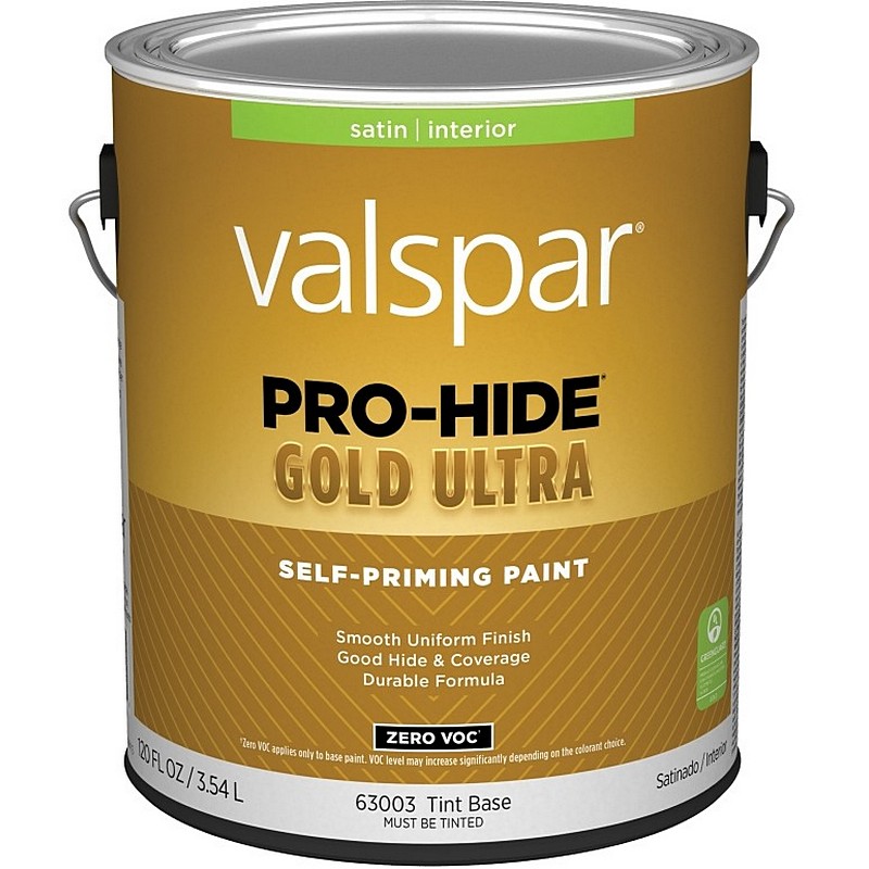Valspar Pro Hide Gold Ultra Self Priming Paint Zero VOC Satin Tint Base 1 gal