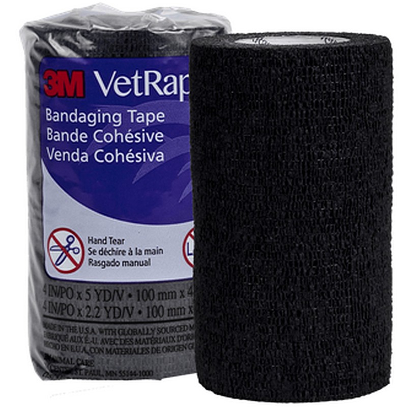 3M Vetrap Bandaging Tape Black 4”x5 yd