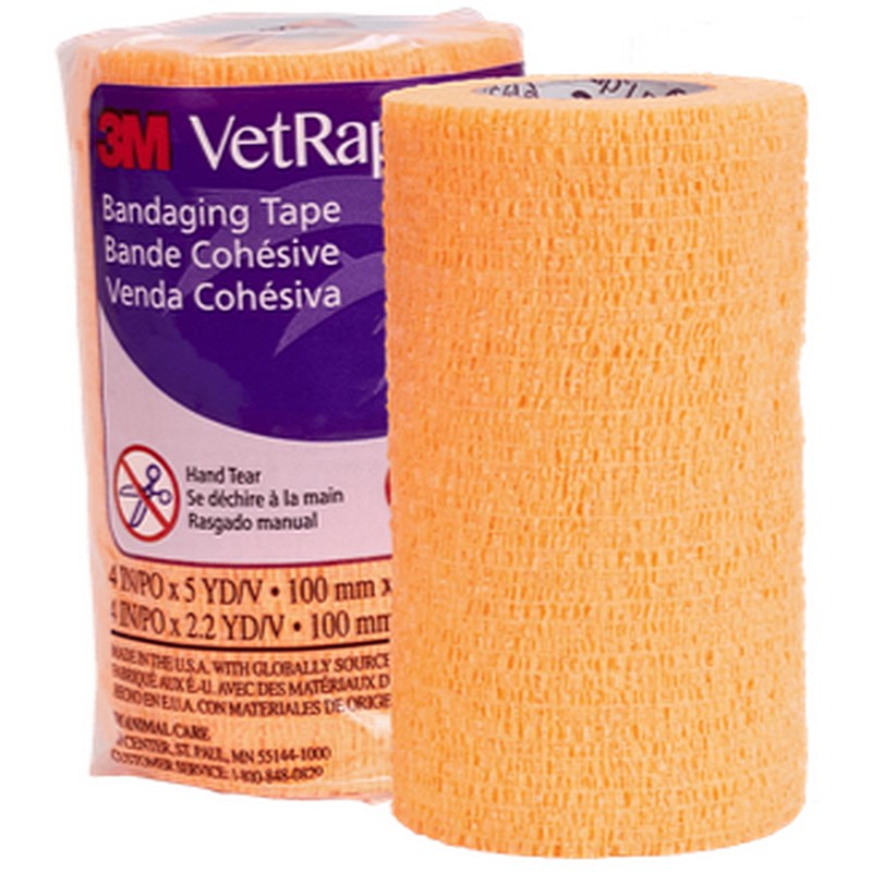 3M Vetrap Bandaging Tape Bright Orange 4”x5 yd