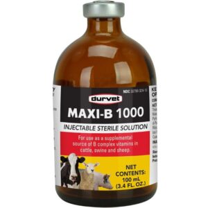 Durvet Maxi-B 1000 Cattle & Swine Injectable 100 ml