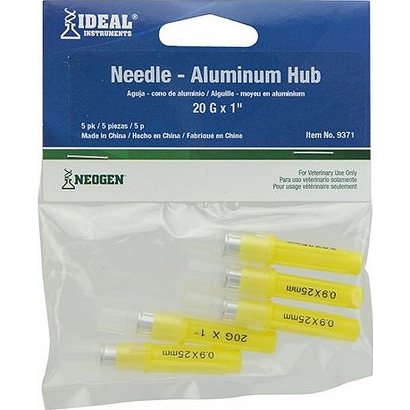 Ideal Disposable Needle Poly Hub 16ga 1" 5 ct