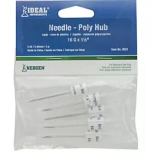 Ideal Disposable Poly Hub Needles 16ga 1.5 5 ct