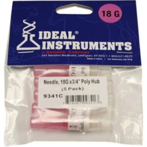 Ideal Disposable Poly Hub Needles 18ga 0.75 5 ct