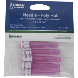 Ideal Disposable Poly Hub Needles 18ga 1.5 5 ct