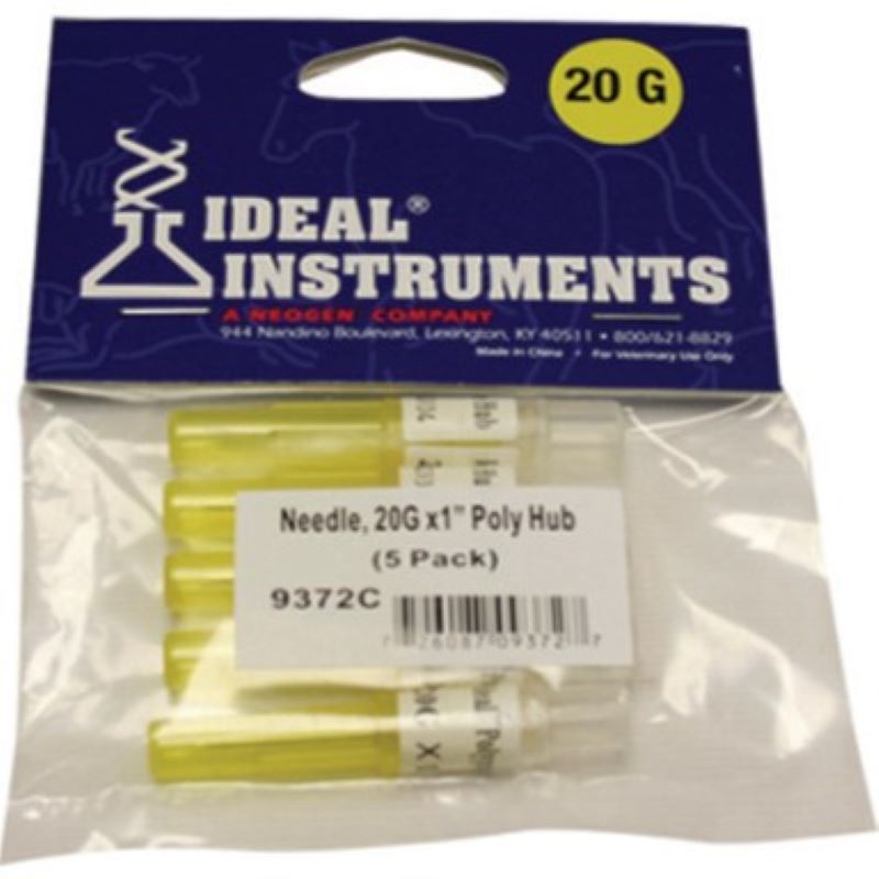 Ideal Disposable Poly Hub Needles 20ga 1" 5 ct
