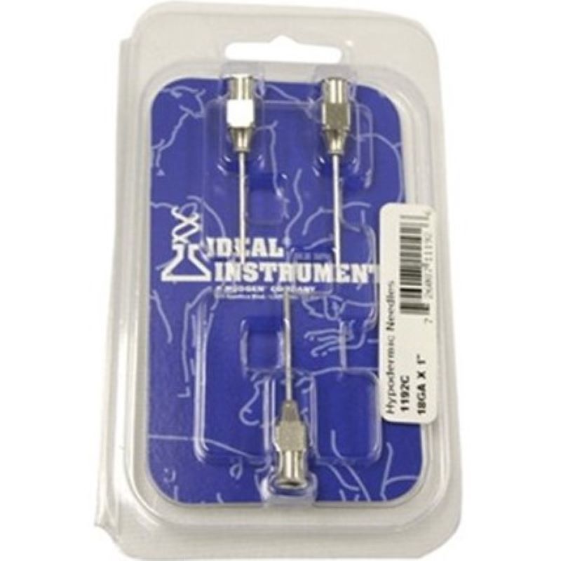 Ideal Stainless Steel Needles 18ga 1" 3 ct