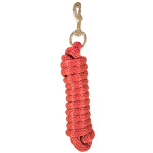 Lead Rope Red Poly with Brass Bolt