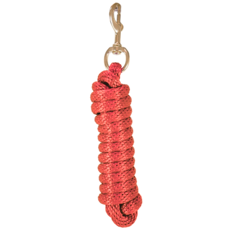 Lead Rope Red Poly with Brass Bolt