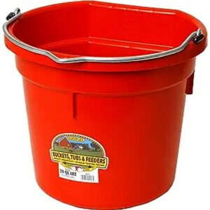 Little Giant Flat Back Red Plastic Bucket 20 qt