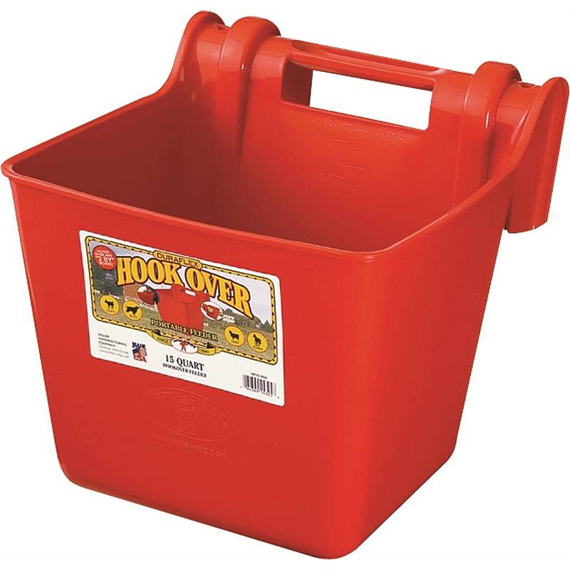 Little Giant Hook Over Red Feeder Bucket 15 qt