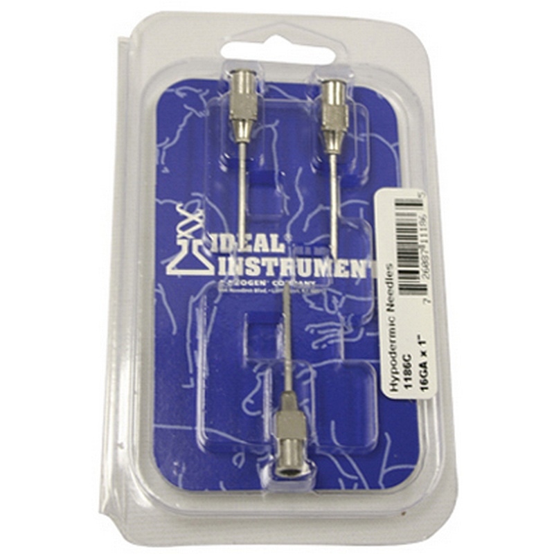 Neogen Stainless Steel Needles 16ga 1" 3 ct