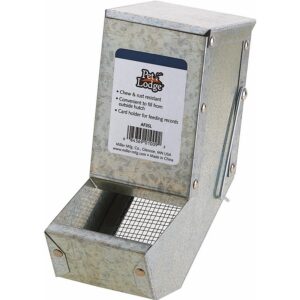 Pet Lodge Galvanized Small Animal Feeder with Lid & Sifter 3”