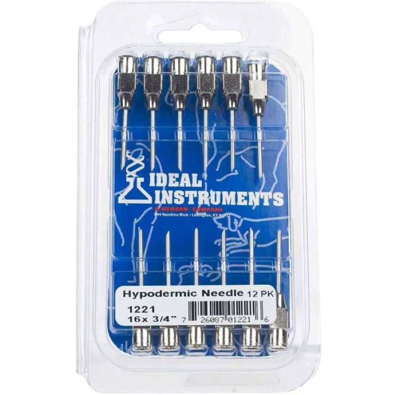 Stainless Steel Needles 16ga 3/4" 12 ct