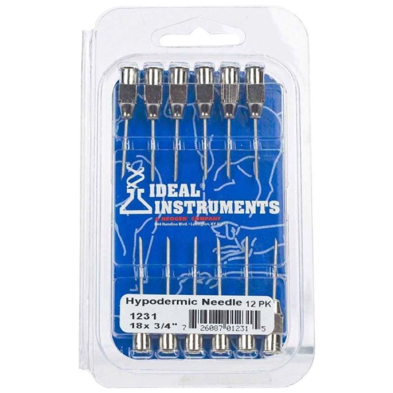 Stainless Steel Needles 18ga 3/4" 12 ct