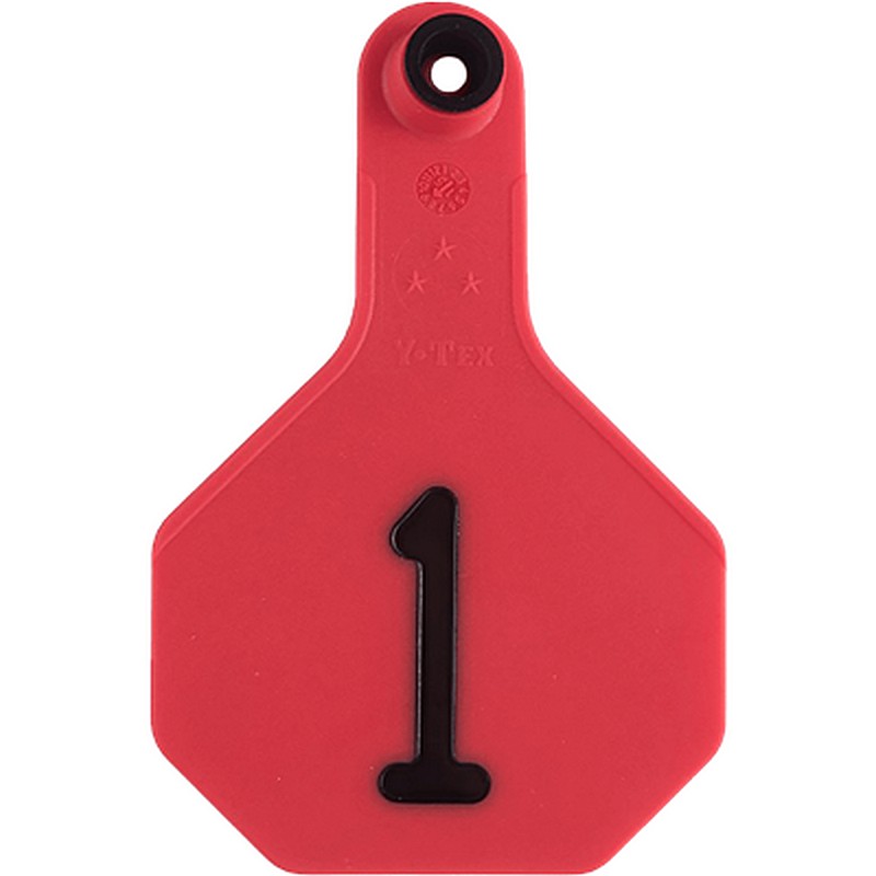 Y-Tex 3 Star Red Ear Tags 1-25