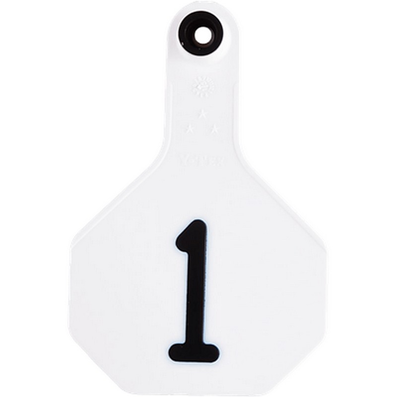 Y-Tex 3 Star White Ear Tags 1-25