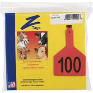 Z-Tag No Snag Red Calf Tags 76-100