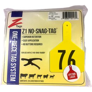 Z1 No Snag Cow Tag Yellow 76-100