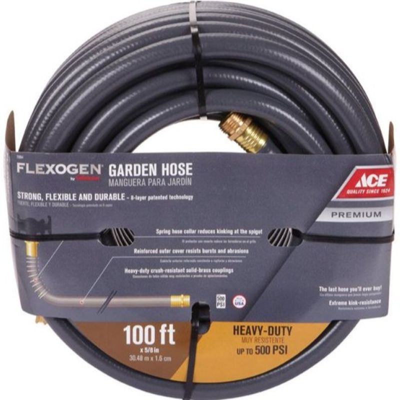 Ace Flexogen Heavy-Duty Premium Grade Garden Hose 5/8"x100'