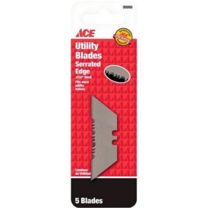 Ace Serrated Edge Utility Blades 5 ct