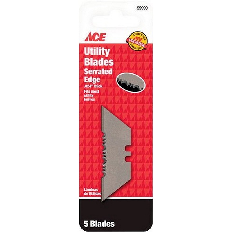 Ace Serrated Edge Utility Blades 5 ct