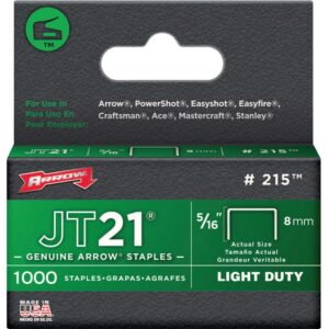 Arrow JT21 Staples #215 5/16" 1000 ct