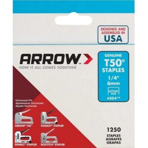 Arrow T50 Staples #504 1/4" 1250 ct