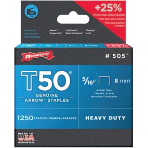 Arrow T50 Staples #505 5-16 1250 ct