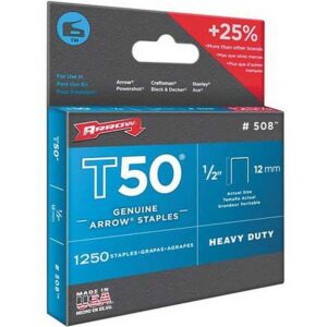 Arrow T50 Staples #508 1/2" 1250 ct