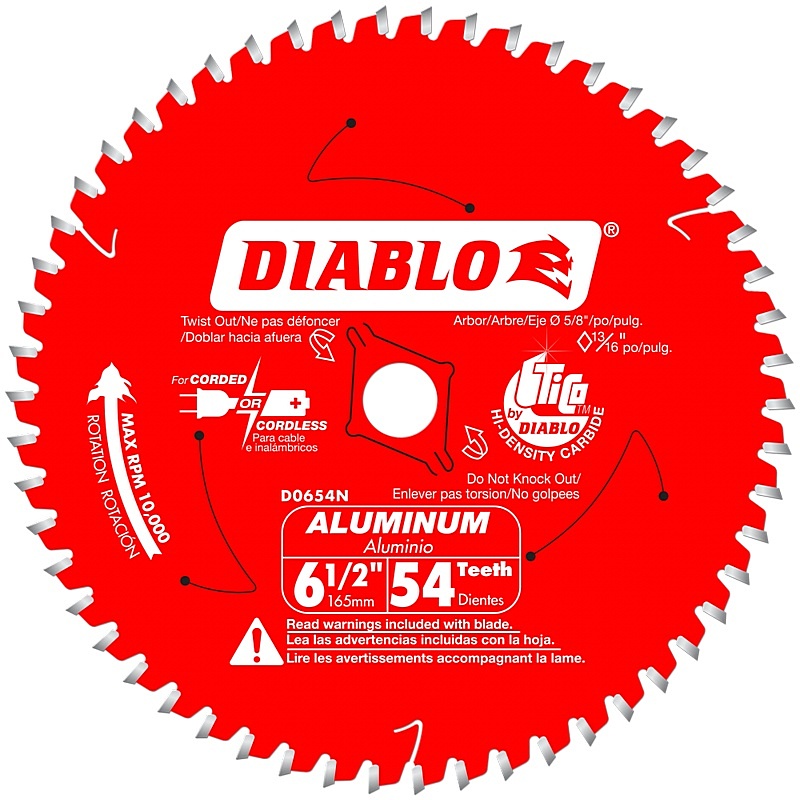 Diablo Aluminum Circular Saw Blade 54T 6-1/2”