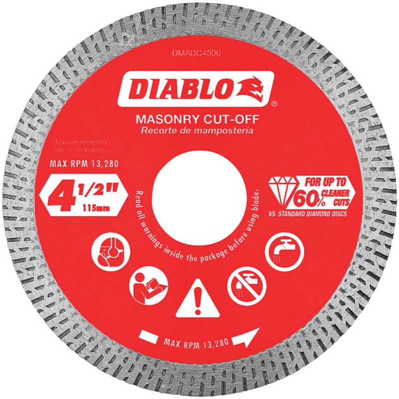 Diablo Continuous Rim Cut-Off Masonry Disc 4-1/2"