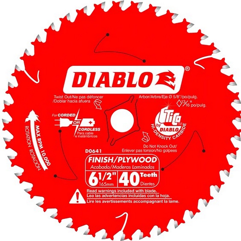 Diablo Finish Trim Saw Blade 40T 6-1/2"