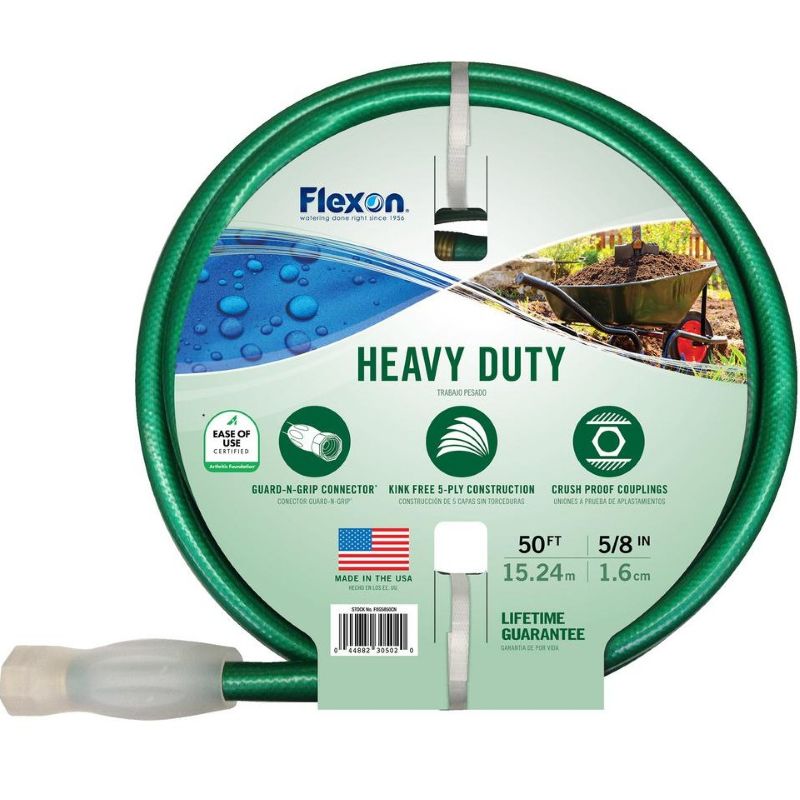Flexon Heavy-Duty Garden Hose 5/8”x100’