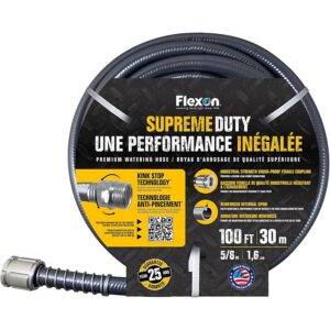 Flexon Supreme Duty Black Garden Hose 5/8"x100'