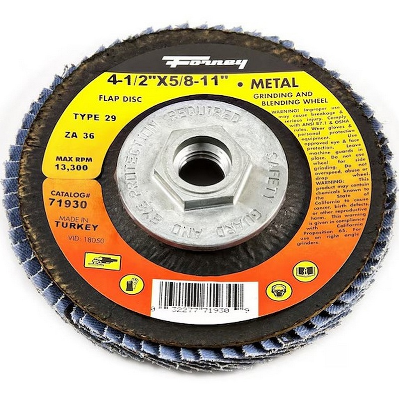 Forney Flap Disc Metal Grinding Disc Type 29 4-1/2"x5/8-11"