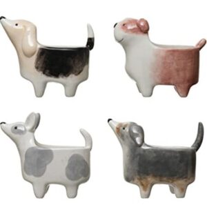 Hand-Painted Ceramic Dog Planter