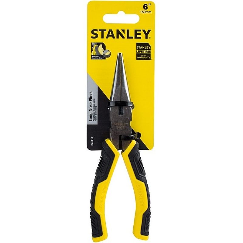 Stanley Bi-Material Long Nose Cutting Pliers 6”