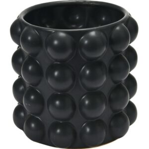 Stoneware Black Raised Dots Planter 9”