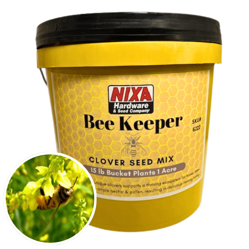 Beekeeper Clover Seed Mix in large bucket