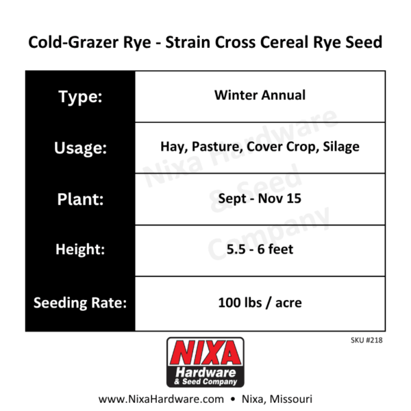 Cold Grazer Rye Seed Planting Guide